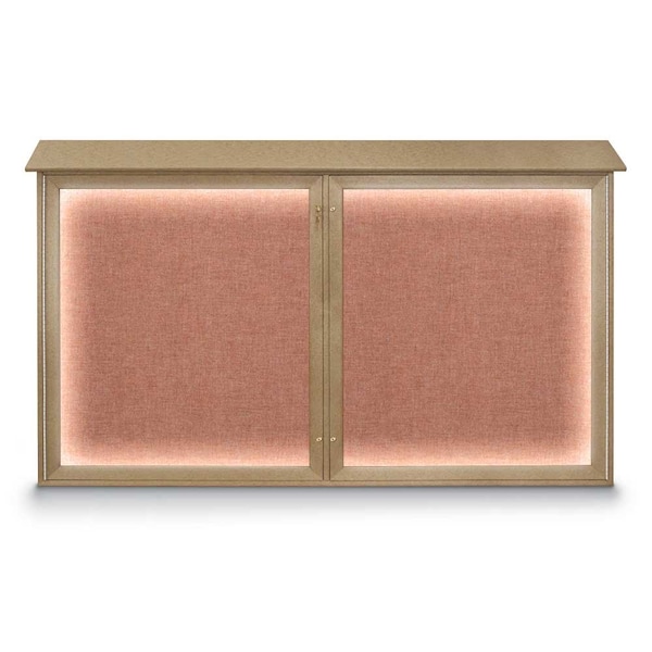 Sliding Door Wood Corkboard, 96"x36", Waln, UV9006OCS-WALNUT-CORK